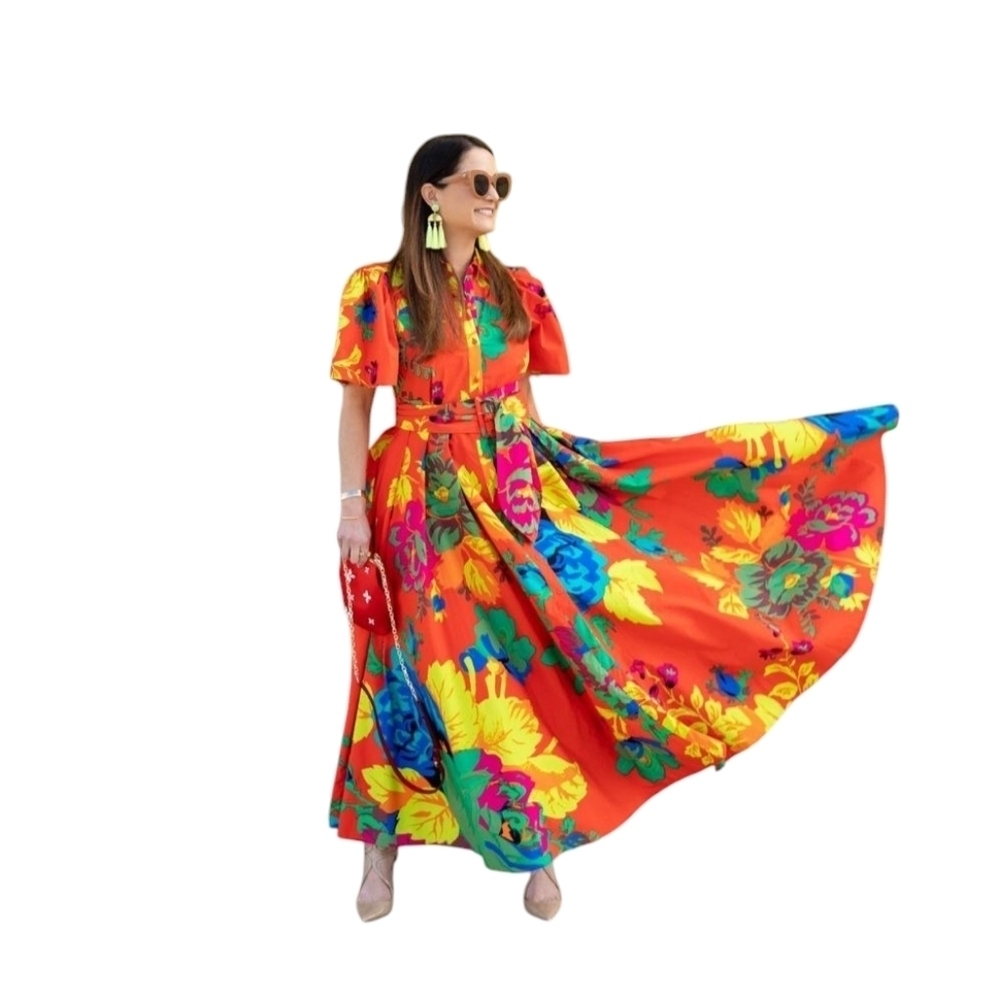 Christopher John Rogers x Target bright floral long maxi dress - Picture 3 of 13